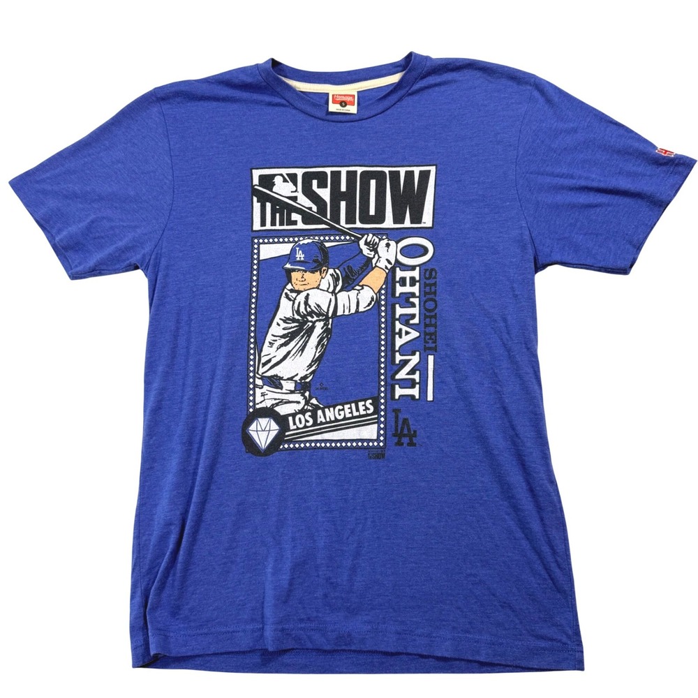 Homage Shohei Ohtani Los Angeles Dodgers MLB The Show T-Shirt Blue Mens Small